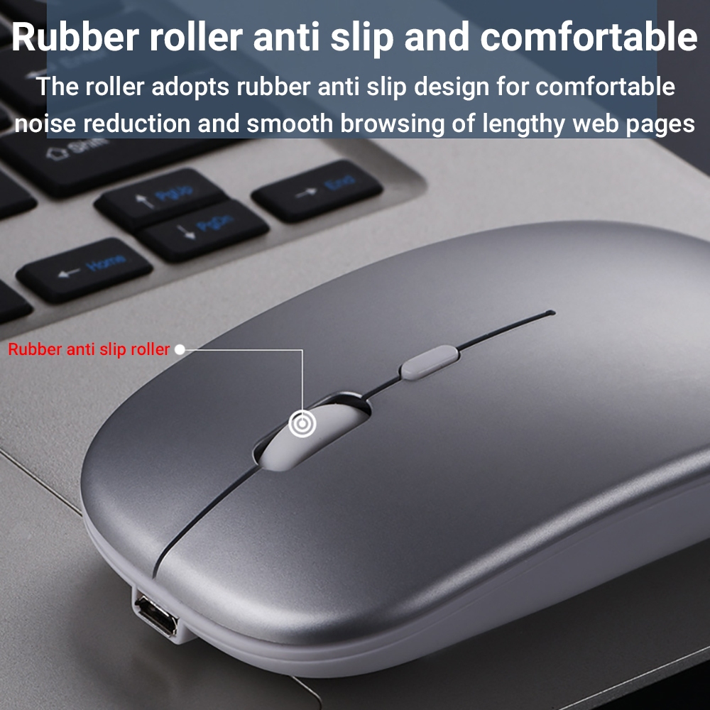 🔥ส่งจากไทย🔥เมาส์ไร้สาย Bluetooth 2.4G บางเฉียบ ชาร์จไฟได้ RGB คลิกเงียบ 1600DPI สำหรับแล็ปท็อปและพีซี - รูปที่ 3