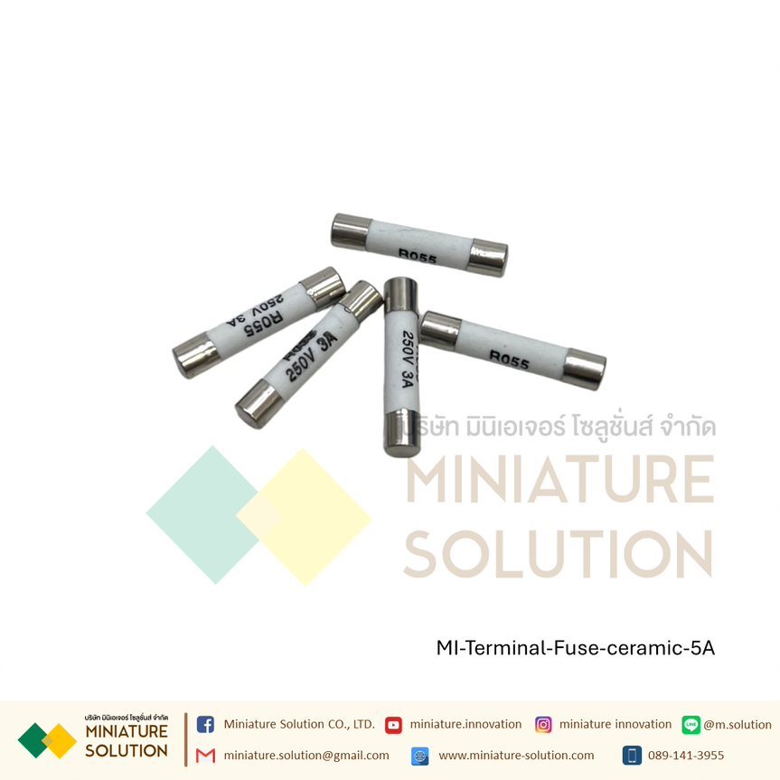(ราคา 10 ชิ้น) ฟิวส์ขนาด 5x25 เซรามิกฟิวส์ ceramic fuse tube 5*25 5x25MM fuse core 0.5A1A3A6A8A10A (