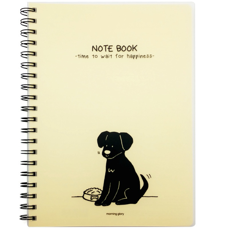 Morning Glory สมุดริมลวด LAZY CAT ลาย Black Puppy