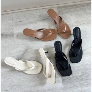 [นต.พร้อมส่ง/ พรีออเดอร์] WEAR.SOUL #S629-MONO Kitten Heel **ไซส์ค่อนไปทางใหญ่ไม่ต้องเผื่อ** รองเท้าส้นสูง รองเท้าหูคีบ