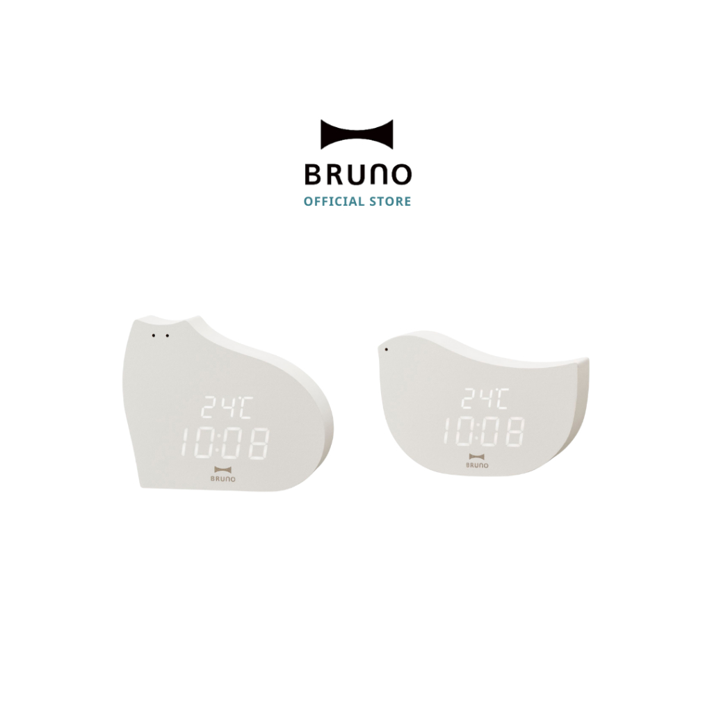 BRUNO Motif Clock BCA033 นาฬิการูปทรงสัตว์ มีฟังก์ชันปลุกในตัว แสดงวัน เวลา อุณหภูมิ ดีไซน์น่ารัก นาฬิกาแมว