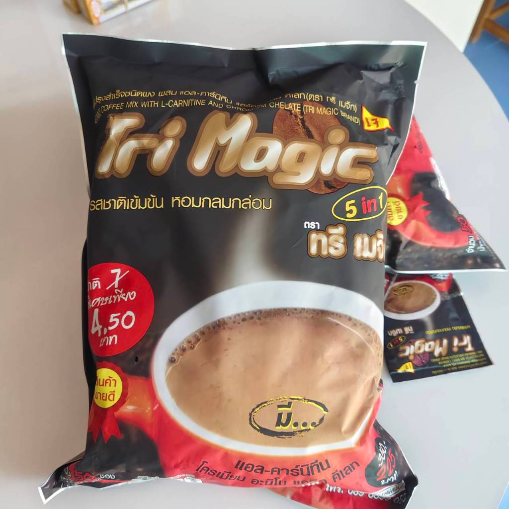 Tri-Magic กาแฟทรีเมจิก กาแฟเพื่อสุขภาพไม่มีน้ำตาล ห่อใหญ่ 50ซอง