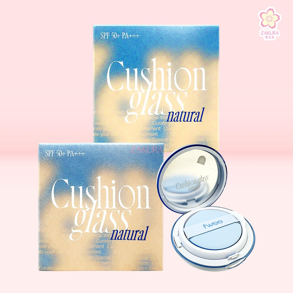fwee Cushion Glass Natural SPF50+PA+++ - (2 Nude Glass/ 1.5 Peach Glass) 13g