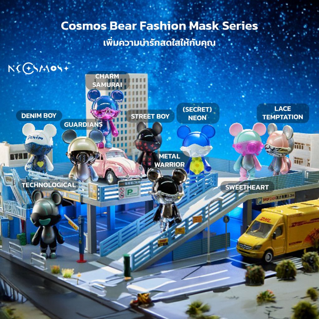กล่องสุ่ม Cosmos Bear รุ่น Fashion Mask Series  Blind Box Kid Toy Birthday Gift