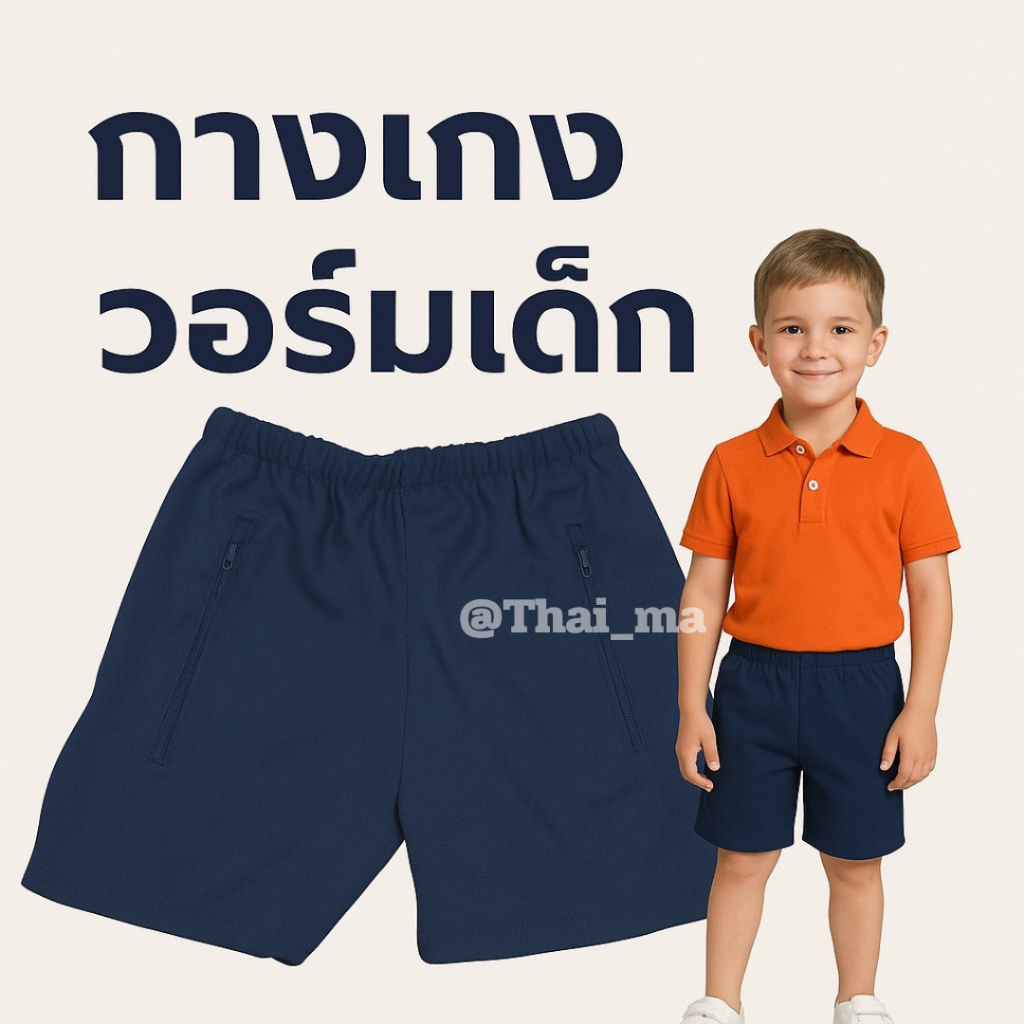 กางเกงวอร์มเด็ก (ขาสั้น) กางเกงพละเด็ก พร้อมส่งจากไทย