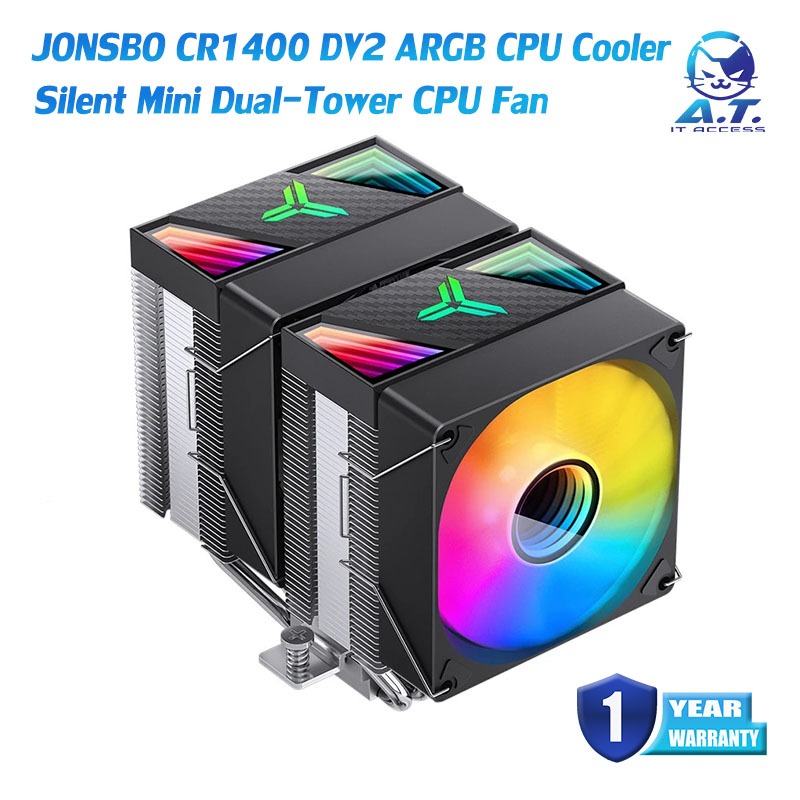 JONSBO CR1400 DV2 ARGB CPU Cooler Silent Mini Dual-Tower CPU Fan