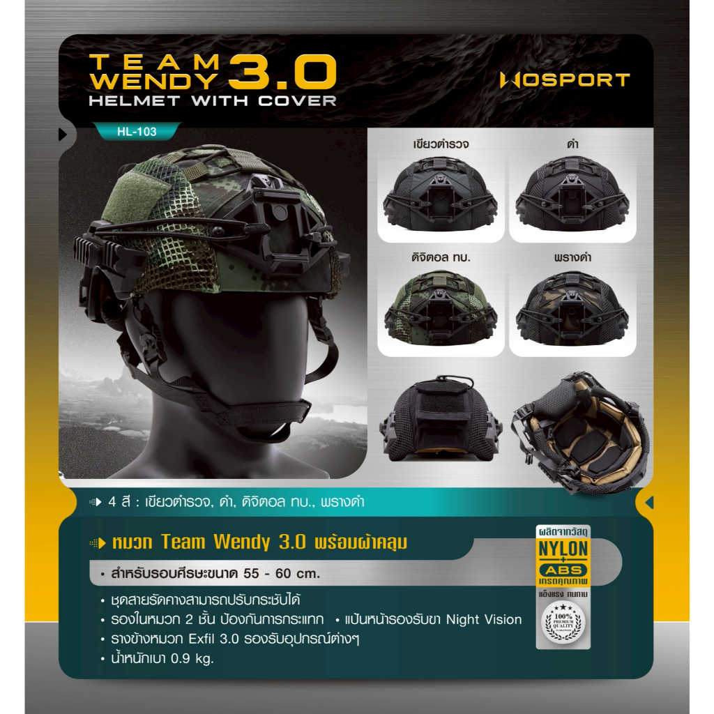 SET หมวก Team Wendy 3.0 (พร้อมผ้าคลุม)