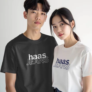 haas เสื้อยืดแขนสั้น unisex ผู้ชาย ผู้หญิง ลายสรีน haas jeans SHSK2587