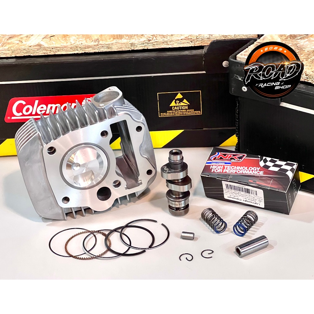 เสื้อลูกเวฟ125 S/R/iบังลม 54mm. แคมNK RACING ลูกสูบปาดหัวหลบวาล์ว พร้อมสปริงวาล์วตัวใน ชุดพร้อมทากาว