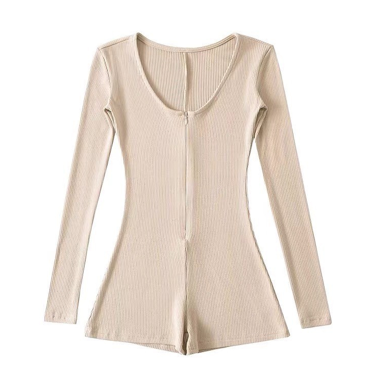 BDY-S13 บอดี้สูทแขนยาว แบบสวม รูดซิปด้านหน้า บอดี้สูทผู้หญิง น่ารัก ผ้านิ่มยืดใส่สบาย สินค้าพร้อมส่ง - รูปที่ 3