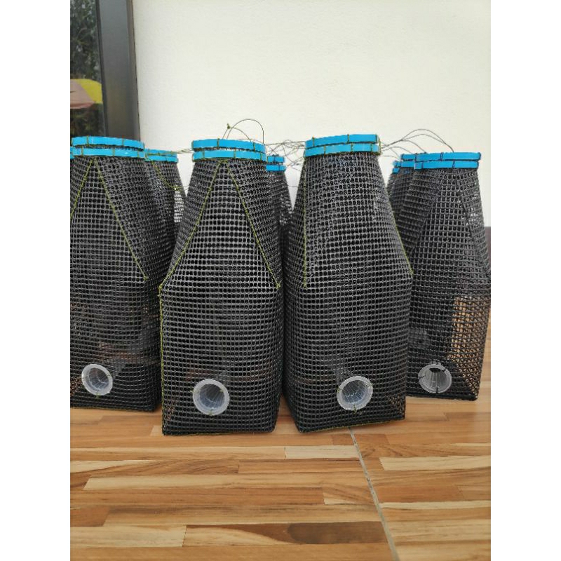 ดักกุ้งฝอย แบบ 4 ทาง งาปีโป้ [ชุด 10 ลูก]