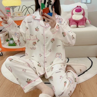LL#ชุดนอนผ้าฝ้ายญี่ปุ่น.ลายมินิมอล.เนื้อผ้าบางเบาใส่สบาย Sleepwear. Lady Women #LLญี่ปุ่น