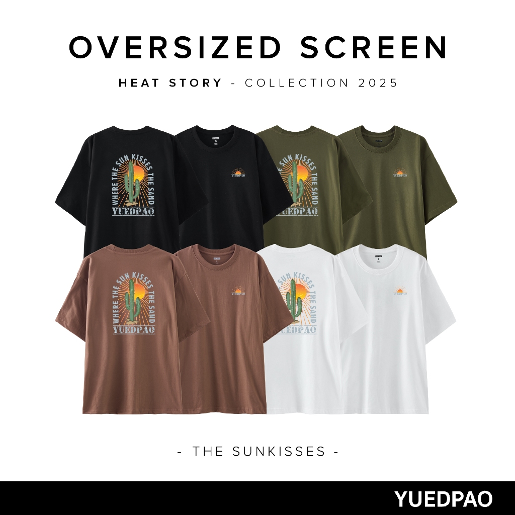 Yuedpao Oversized Screen เสื้อยืดโอเวอร์ไซส์ ผ้าหนาทรงสวย ยับยากรีดง่าย Set Sun 