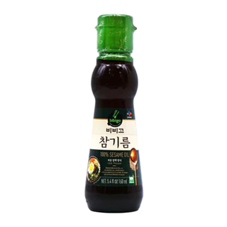 น้ำมันงา น้ำมันงาเกาหลี ตราซีเจ น้ำมันงาแท้100% น้ำมันงาสกัดเย็น sesame oil 160ml