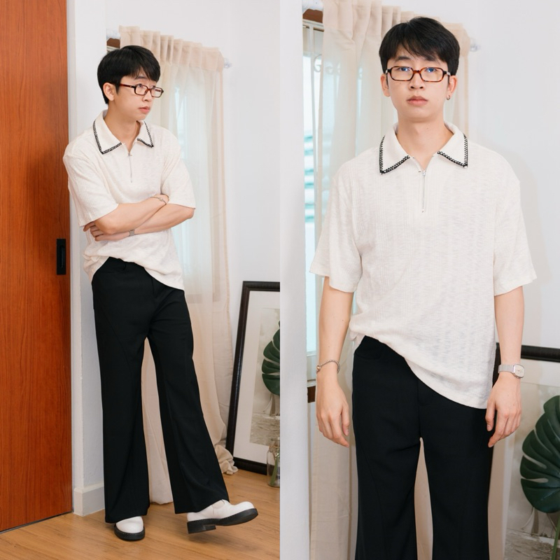 KALEN SHIRT เสื้อคอปกแขนสั้นทรงโอเวอร์ไซส์