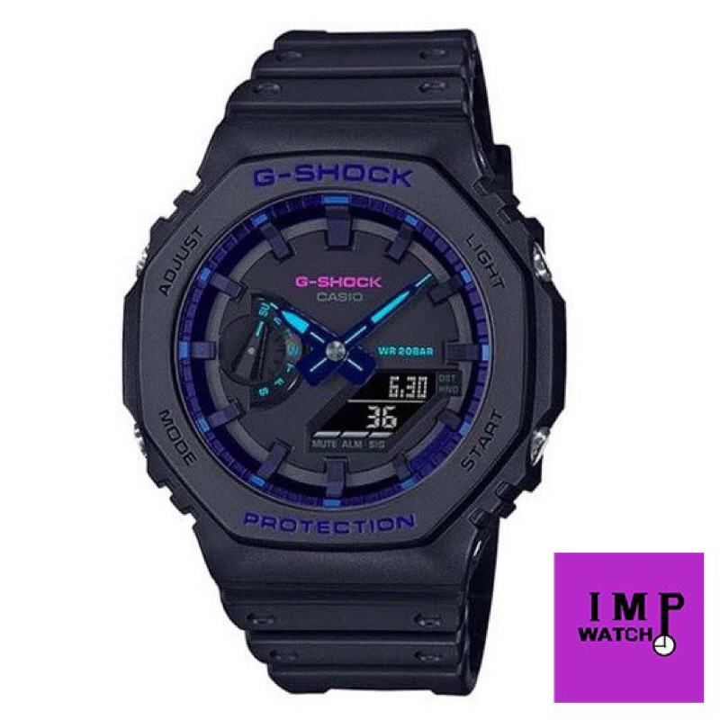 นาฬิกาผู้ชาย Casio G-SHOCK รุ่น GA-2100VB-1A ดำม่วงโจ๊กเกอร์ ของแท้ ประกันศูนย์ CMG 1 ปี