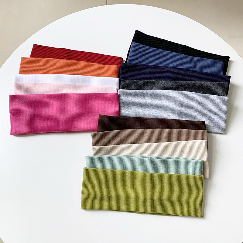 พรัอมส่งในไทย ผ้าคาดผมลายริ้ว ผ้าร่อง ผ้าเรียบ ไม่บาง กว้าง7x21cmและ8×19