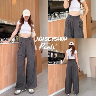 Acasey กางเกงขายาวผู้หญิง กระบอกใหญ่ จีบทวิส สับแบบไม่แผ่ว ใส่แล้วปัง ขาเรียวยาว หุ่นเป๊ะทุกองศา