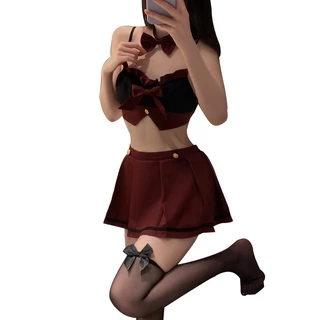 Sexy Girl🎀🎀ชุดคอสเพลย์ ชุดยูนิฟอร์ม JK สุดเซ็กซี่💯💯 การตกแต่งโบว์ สไตล์วิทยาลัย จัดส่งจากประเทศไทย.