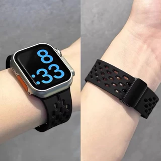 🇹🇭ส่งจากไทย สายซิลิโคนแม่เหล็ก สำหรับ iWatch ทุก series ขนาด 38/40/41/42 & 42/44/45/49/46 mm สำหรับแอปเปิ้ลวอช