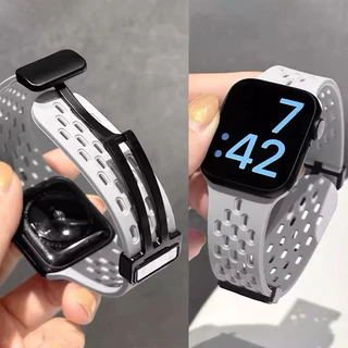 🇹🇭ส่งจากไทย สายซิลิโคนแม่เหล็ก สำหรับ iWatch ทุก series ขนาด 38/40/41/42 & 42/44/45/49/46 mm สำหรับแอปเปิ้ลวอช