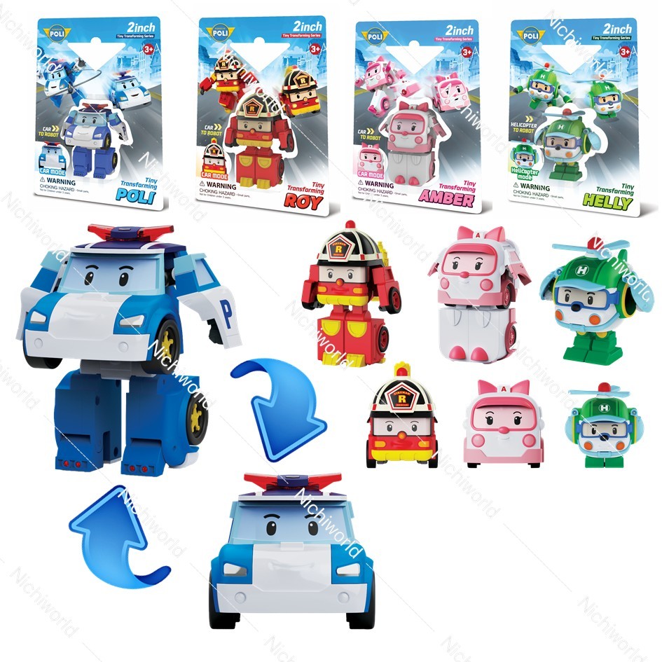 Robocar Poli 2"Transforming Robot ของเล่นโรโบคาร์โพลี 2 นิ้ว แปลงร่าง รหัส ROR067