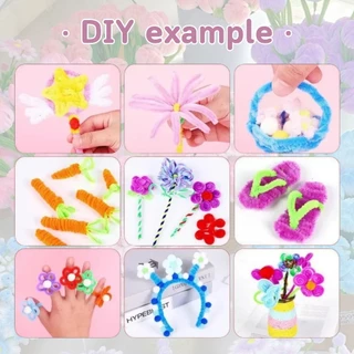 【โปรโมชั่น 100 เส้น!】ด้ายกำมะหยี่ Chenille สีพาสเทล งานฝีมือDIY ✨คุณภาพพรีเมียม สำหรับประดิษฐ์ดอกไม้ ของเล่น