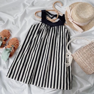 Hania Kids พร้อมส่ง ชุดเด็กผู้หญิง พร้อมส่ง ชุดเดรสกระโปรง ลายทาง ลายจุดน่ารัก - K3124501