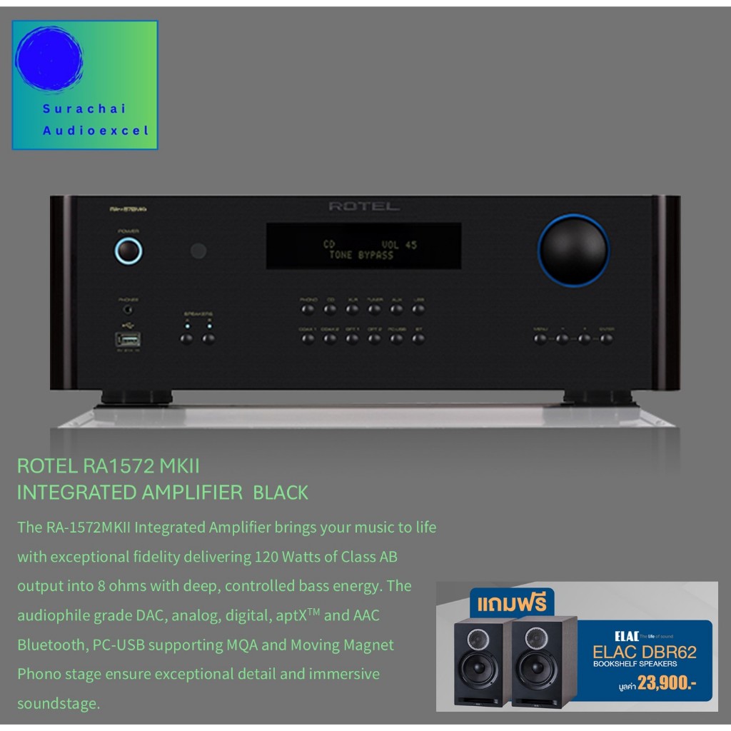 ROTEL : RA-1572 MK II (BLACK)  Integrated Amp