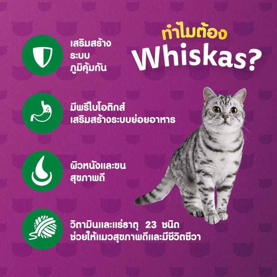 Whiskas วิสกัส อาหารแมวชนิดแห้ง แบบเม็ด ขนาด 2.7- 3กิโลกรัม (เลือกสูตรได้) - รูปที่ 4