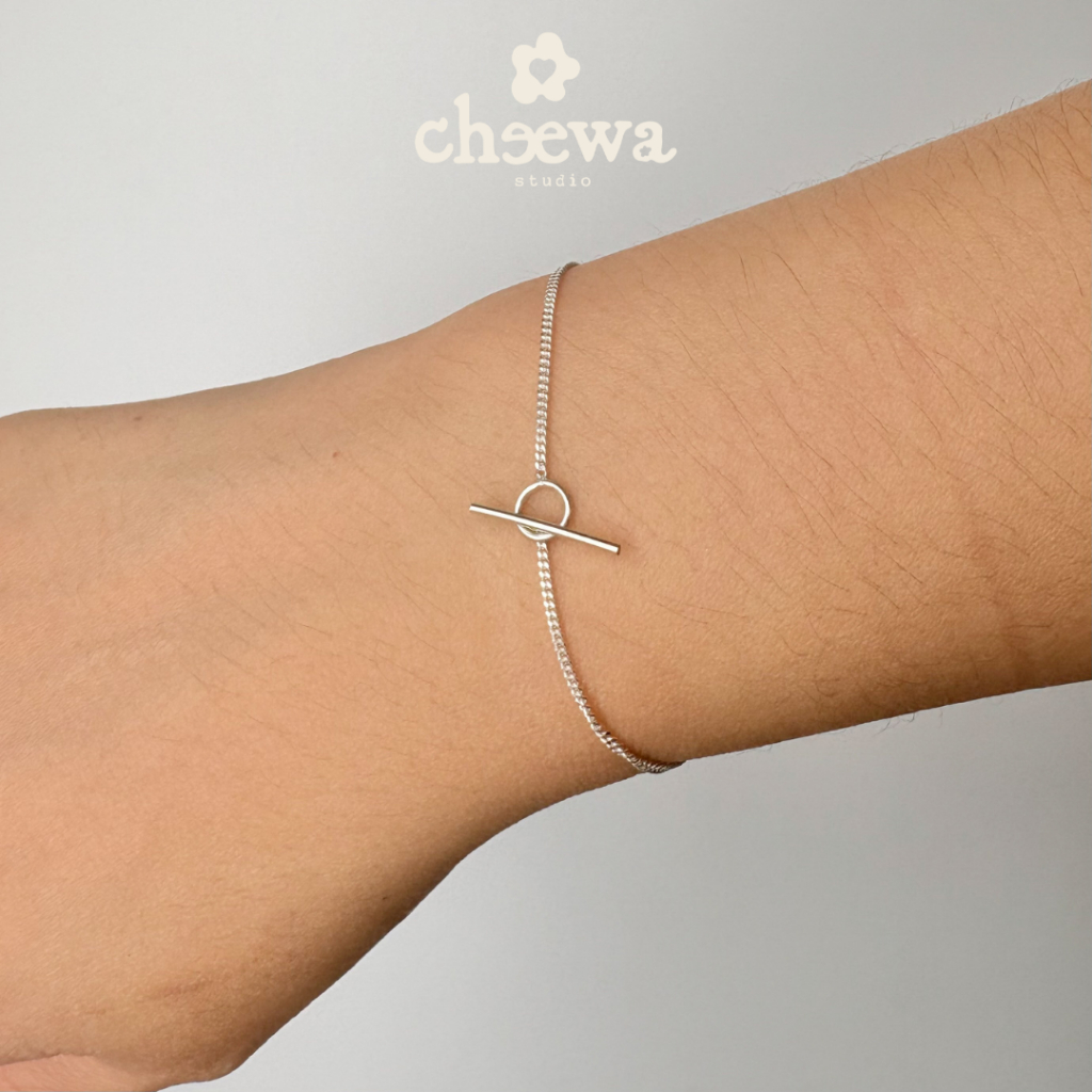 Cheewa Studio | silver925 | simple OT chain bracelet (*เฉพาะสร้อยข้อมือ ไม่รวมจี้) สร้อยข้อมือเปล่าตะขอ OT