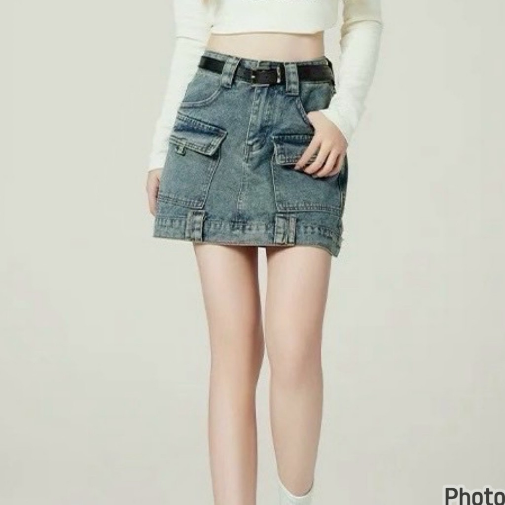 🔥🔥สินค้าขายดี🔥🔥 #สินค้านำเข้า 🇨🇳🎏🎎 กระโปรงยีนส์ รุ่น 👉 W-66802 👈 แฟชั่นสุดฮิต ผ้าดีงานดีมาก งานน่ารั