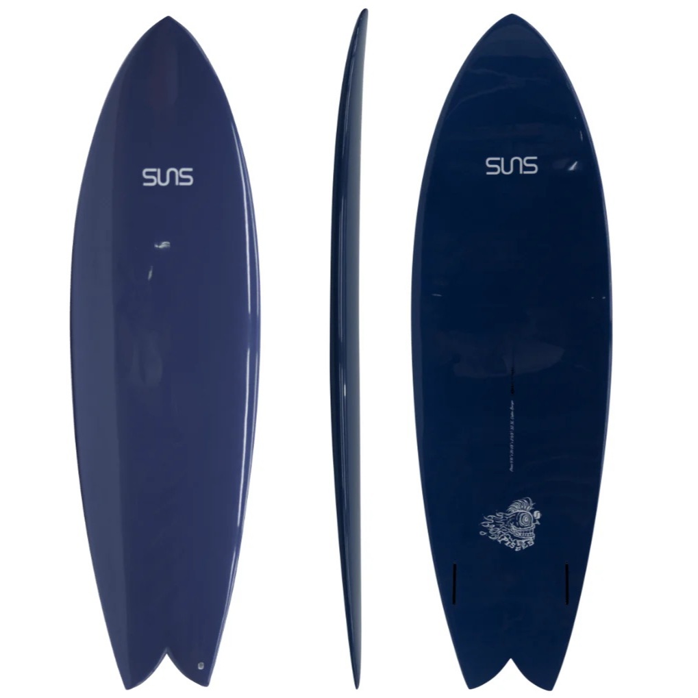 SUNS Pisces(5'10" x 20 1/8" x 2 5/8" @32.3L / EPSTec Blue 2374C / futures. - 2 Fin Twin)