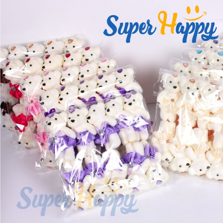 ตุ๊กตาหมีขนาด 9*5 CM.( 5 ตัว)ตุ๊กตาหมีสำหรับใส่ช่อดอกไม้ วาเลนไทน์