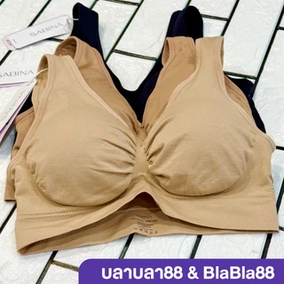 (มีส่งด่วน)Sabina Happy Lady รหัสใหม่ NBA24001 (รุ่นเดิม SBXA889) บราสวมหัว ไร้โครง ไร้รอยต่อ ผ้าทอนุ่มลื่น ฟองน้ำถอดได้