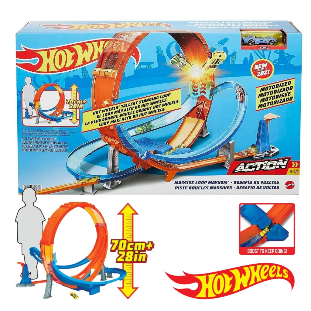 Hot Wheels Action Massive Loop Mayhem (ความสูง70cm.)  ชุดสนามแข่งรถของเล่น  โมเดลรถเหล็ก ลิขสิทธิ์แท้ GTV14 #