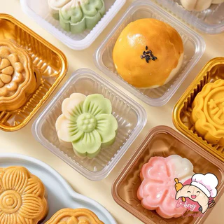 🚚ส่งฟรี ส่งไว🔥ถาดรองขนม ฐานพลาสติกรองขนมไหว้พระจันทร์ พายสับปะรด พร้อมส่ง มีหลายขนาด แพ็คละ 100 ใบ