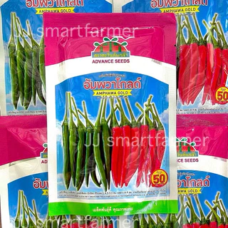 อัมพวาโกลด์ 5,20และ50 กรัม เมล็ดพริกลูกผสม ตราตะวันต้นกล้า