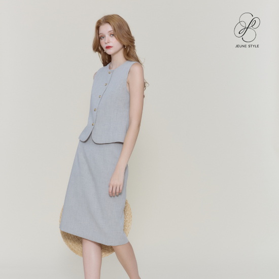 Jeune Style Slim Midi Skirt กระโปรงทรงสลิม JS243B21