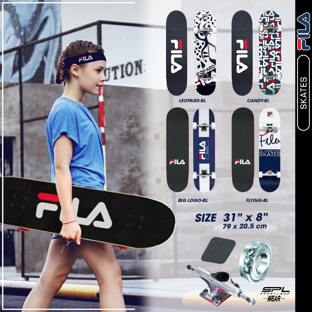 Fila Collection สเก็ตบอร์ดฟีล่า Skateboard model LEOPARD / CANDY / FLYING / BIG LOGO-BL size 31"x8" (3,250)