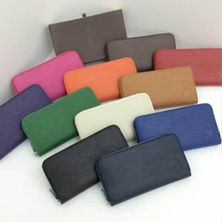 [กระเป๋าสตางค์ใบยาว]ลายไม้ ✅มีกล่อง ซิปรอบ