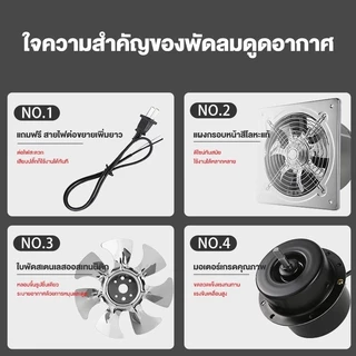 สแตนเลส พัดลมระบายอากาศ พัดลมดูดอากาศ สูบบุหรี่ในห้องครัวและท่อไอเสียในห้องน้ําสามารถใช้ได้ ปริมาณลมมาก 6/8/10/12 นิ้ว
