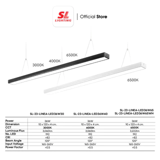 SL LIGHTING | Office Light Linea LED 36W โคมไฟออฟฟิศ LINEA-LED36W (3000K,4000K,6500K)
