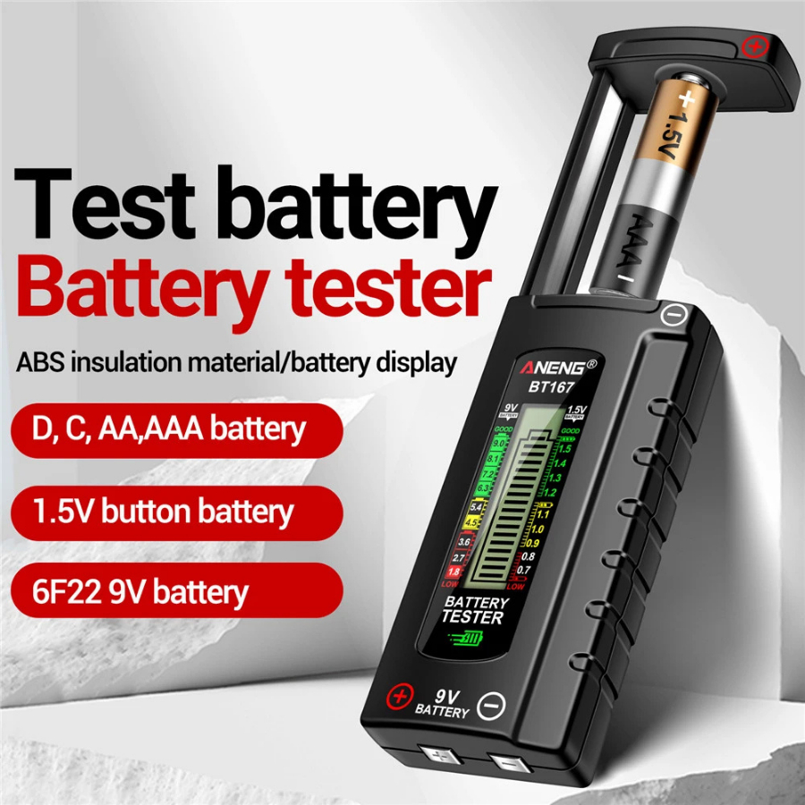 BT167 เครื่องทดสอบแบตเตอรี่ แบบดิจิตอล ทดสอบความจุแบตเตอรี่ Digital Battery Tester Capacity Detector