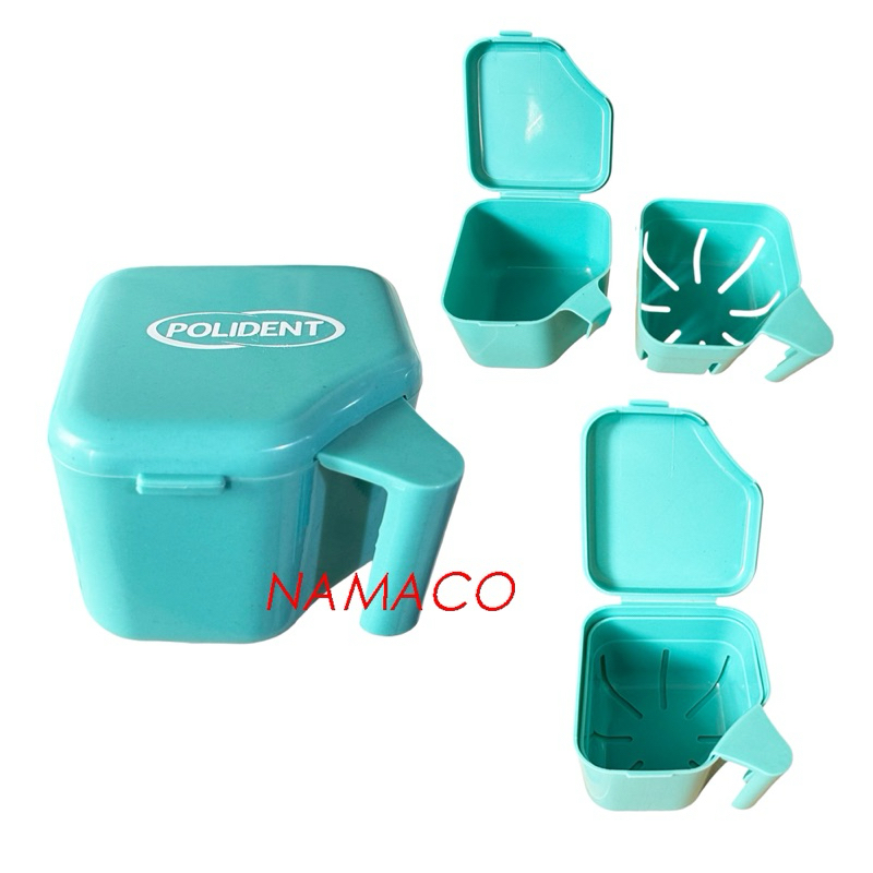 Polident ทำเอง denture box กล่องเก็บและแช่ฟันปลอม &​รีเทนเนอร์