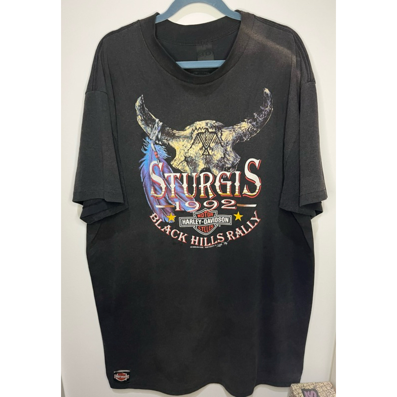 เสื้อยืดวินเทจ Harley 3D Sturgis 1992