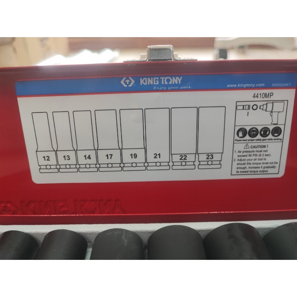 ชุด บล็อกลม ขนาด 1/2 (4หุน)  KINGTONY [ คิงโทนี่ ]IMPACT SOCKET ยาว 4410MP8 Pcs. / Set. [ 12 – 23 ] ราคา ถูกที่สุด ดีลบีเคเค แกลเลอรีภาพที่ 4