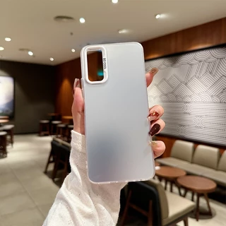 เคสแข็ง เนื้อแมตต์ สีเงิน หรูหรา สําหรับ เคส OPPO A7 A15 A16 A92 A9 A95 A57 A78 A18 A94 A3 A60 A93 A98 A79 A60 A58 A3S