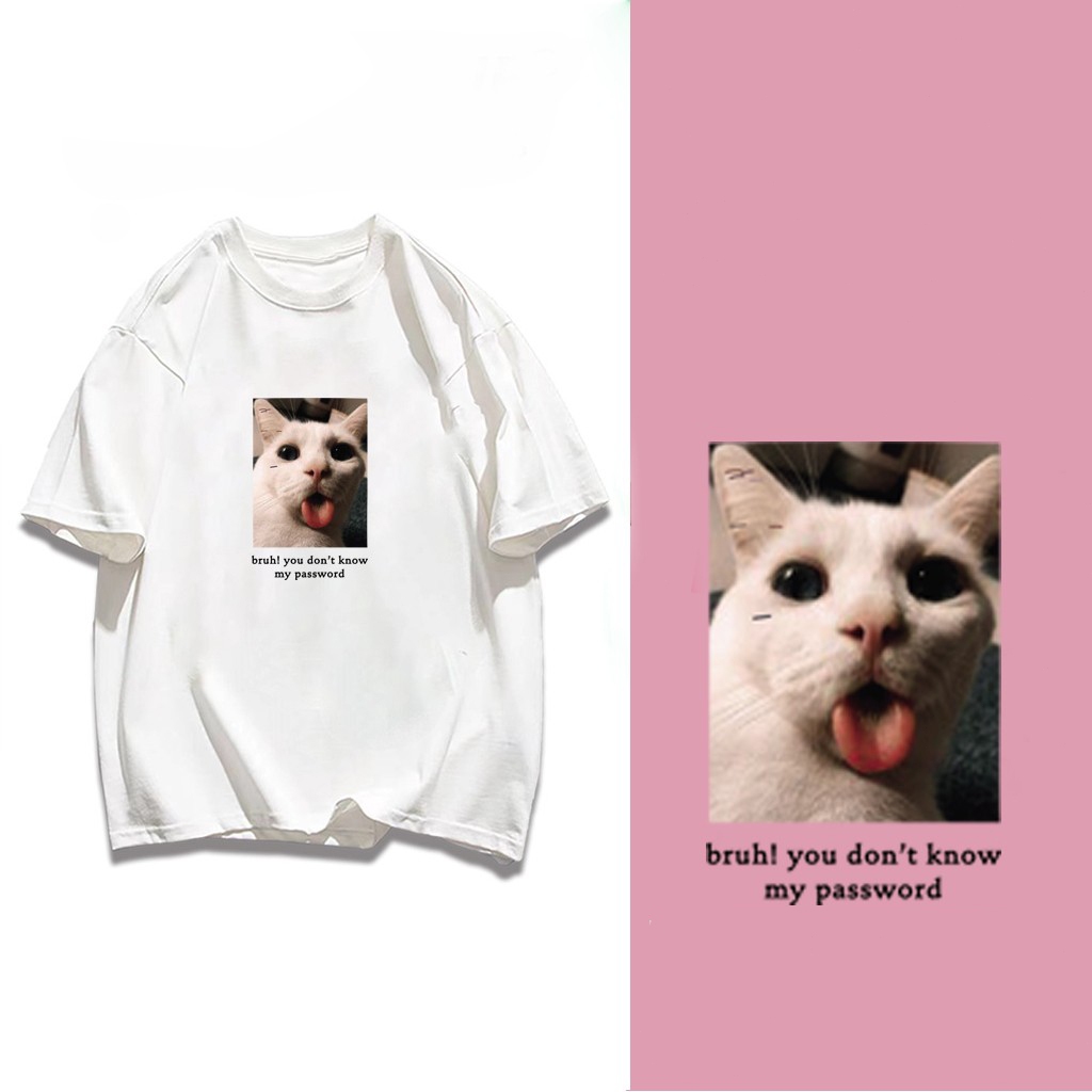 เสื้อยืดผู้หญิง ลาย Password สไตล์เกาหลี ที่มีสไตล์และทันสมัย คอกลม ใส่ได้ ทั้ง ใส่สบาย  ผ้าฝ้าย 100