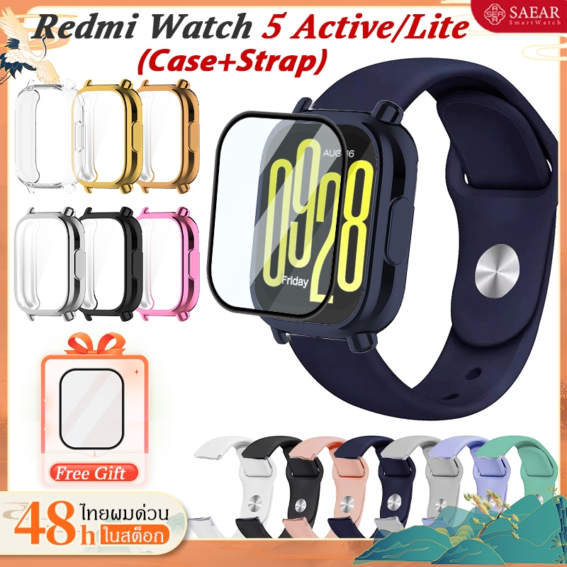 【เคส+สาย+ ฟิล์ม】สาย Redmi Watch 5 Active/Lite สายนาฬิกาสปอร์ตแบบยางนุ่ม เคส Redmi Watch5 Lite/Active สำหรับ TPU Plating